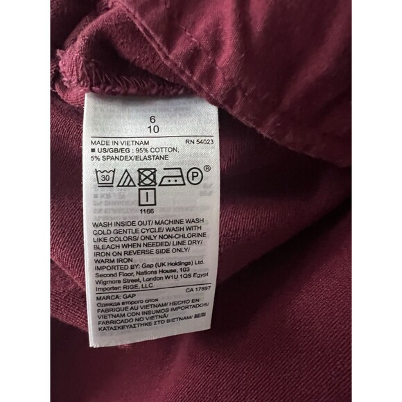 Colorful Work Trousers Maroon Size 6 Signature Curvy Cropped Ankle Stretch - Picture 6 of 6